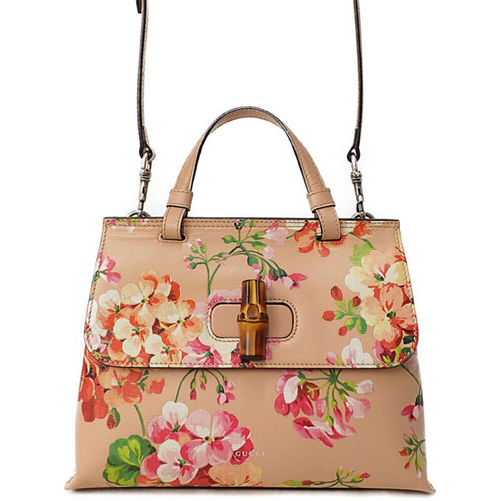 GUCCI Bloom Flower Bamboo Everyday Top Handle Bag